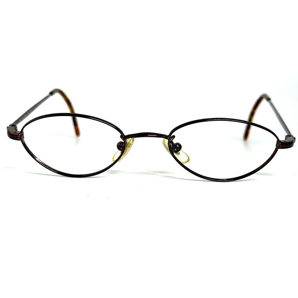 Calvin Klein 252 509 Dark Brown Oval Metal Eyeglass Frames Italy 135mm